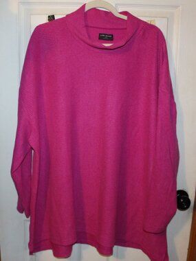 NWT Lane Bryant Loose Mock neck, soft, top 26/28 Pretty Fuschia color